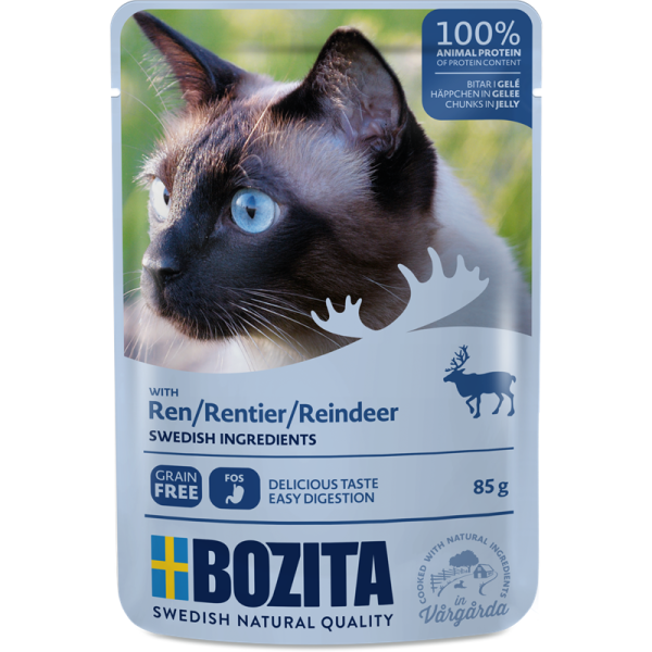 Bozita Häppchen in Gelee mit Rentier 85g Pouch-Beutel