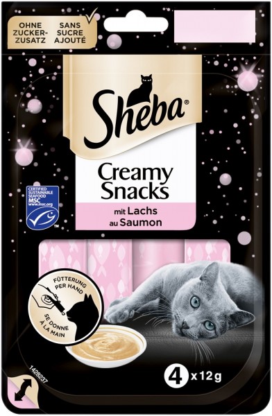 Sheba Creamy Snacks mit Lachs 4x12g