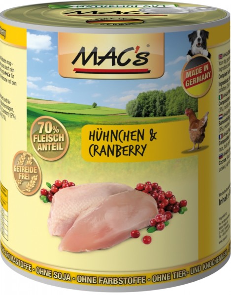 MACs Dog Hühnchen & Cranberry - 800g Dose