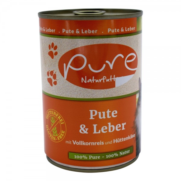 PURE Naturfutter Katzenmenü CLASSIC Pute & Leber mit Voll