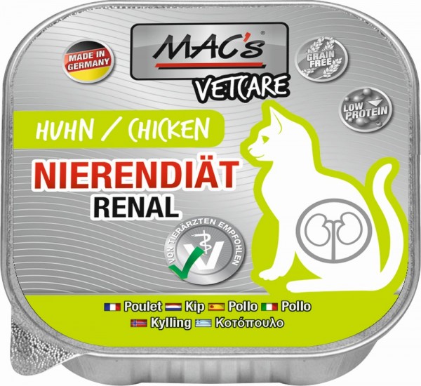 MACs Cat Vetcare Huhn Nierendiät - 100g Schale