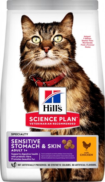 Hills Science Plan Katze Adult Sensitive Stomach & Skin - 7kg Beutel