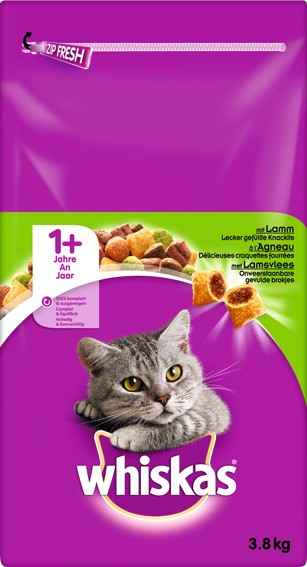 Whiskas Trocken Adult 1+ mit Lamm 3,8kg