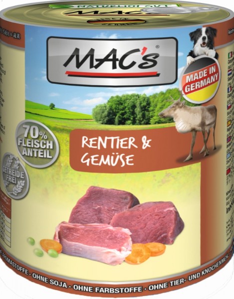MACs Dog Rentier, Gemüse & Pasta - 800g Dose