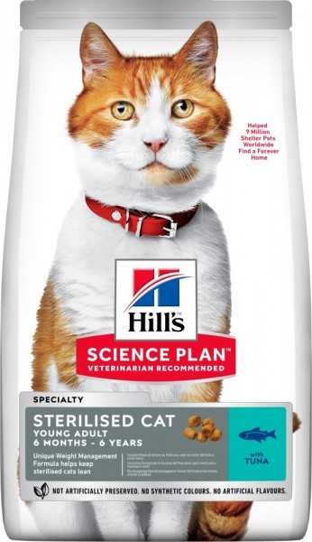 Hills Science Plan Katze Young Adult Sterilised Cat Thunfisch - 10kg Sack