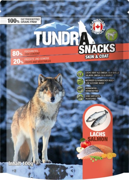 Tundra Dog Snacks Skin + Coat Lachs - 100g Frischebeutel