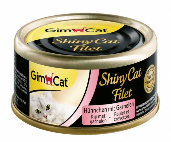 GimCat ShinyCat Filet Hühnchen+Garnele 70g, Dose