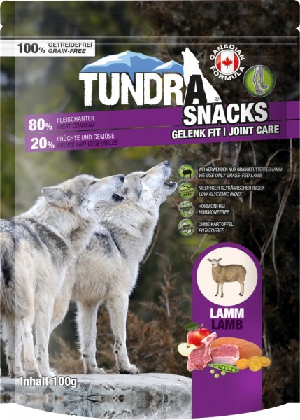Tundra Dog Snacks Gelenk Fit Lamm - 100g Frischebeutel