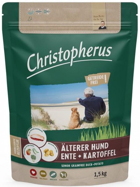 Allco Christopherus Getreidefrei Älterer Hund Ente+Kartoffel - 1,5kg Frischebeutel