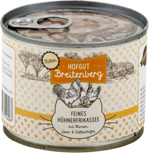 Hofgut Breitenberg Cat Kitten feines Hühnerfrikassee mit Herze