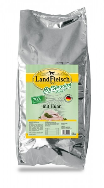 LandFleisch Dog Softbrocken Adult mit Huhn, 5kg Beutel