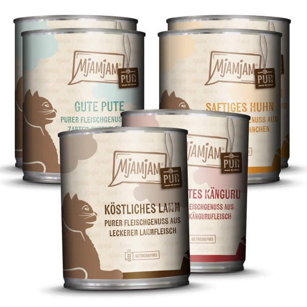 MjAMjAM - Katze Mixpaket V Purer Fleischgenuss 6 x 800 g