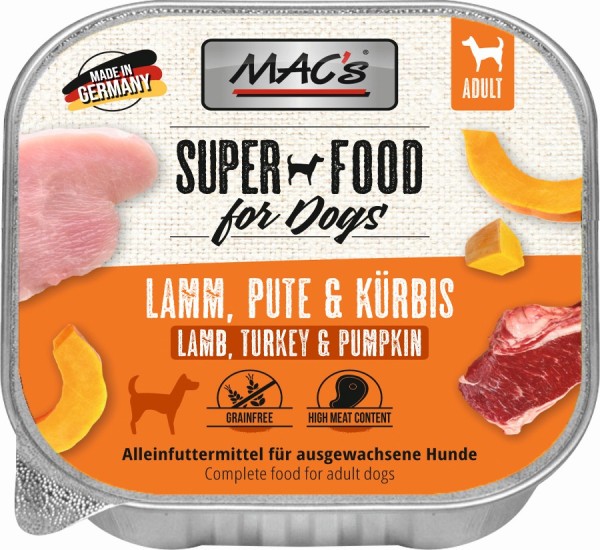 MACs Dog Lamm, Pute & Kürbis - 150g Schale