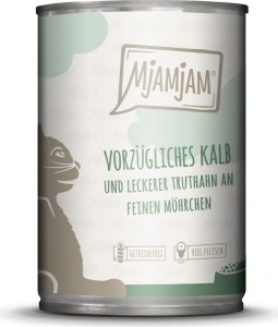 MjAMjAM für Katzen - Vorzügliches Kalb & Truthahn an leckeren Möhrchen 400g Dose