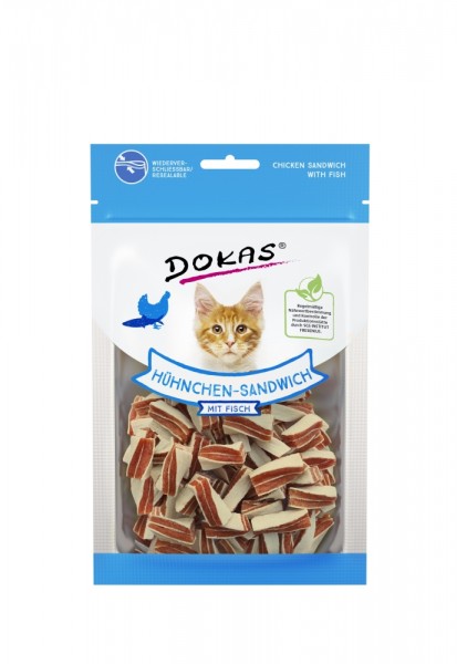 Dokas Cat Snack Hühnchen Sandwich mit Fisch 70g