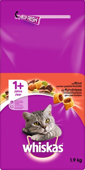 Whiskas Trocken Adult 1+ Rind 1,9kg