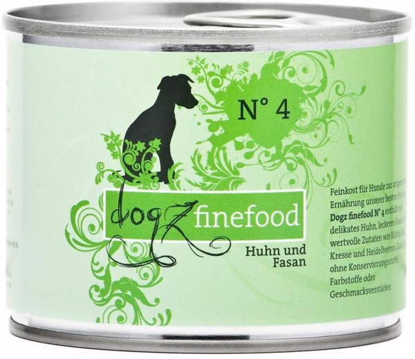 Dogz finefood Dose No. 4 Huhn & Fasan 200g