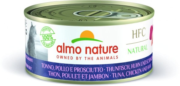 Almo Nature Katze Natural - Thunfisch, Huhn & Schinken - 150 g Dose