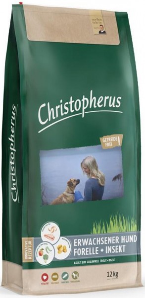 Allco Christopherus Getreidefrei Erwachsener Hund Forelle+Insekt - 12kg Sack