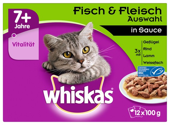 Whiskas PB MP 7+ Fleisch- & Fischauswahl 12x100g