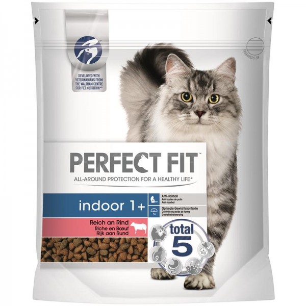 Perfect Fit Cat Indoor 1+ reich an Rind - 750g Beutel