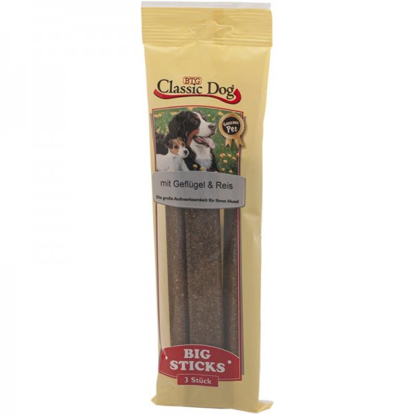 Classic Dog Snack Big Sticks Geflügel & Reis 3er Pack