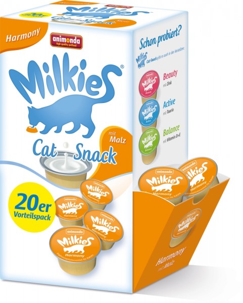 Animonda Cat-Snack Milkies Harmony Malz - 20 x 15g Portions-Cup in Spenderbox