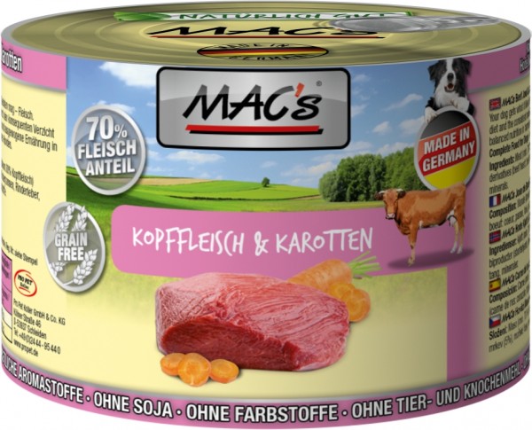 MACs Dog Kopffleisch & Karotten - 200g Dose