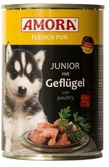 AMORA Fleisch Pur Junior mit Geflügel - 400g Dose