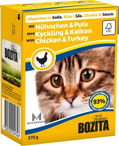 Bozita Cat Tetra Recard Häppchen in Soße Huhn & Pute 370g