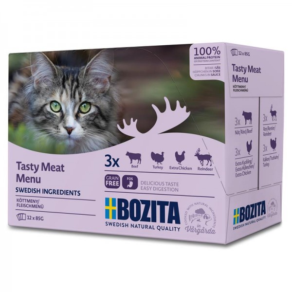 Bozita Katze Multibox Fleisch-Menü 12x85g