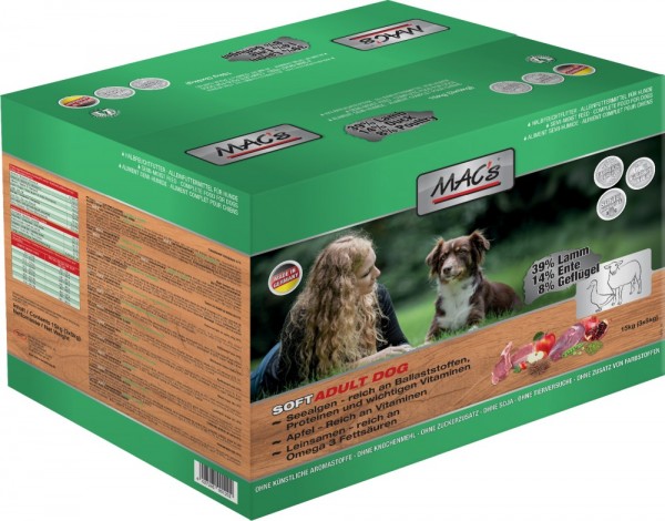 MACs Dog Soft Adult Lamm - 3x5kg Karton