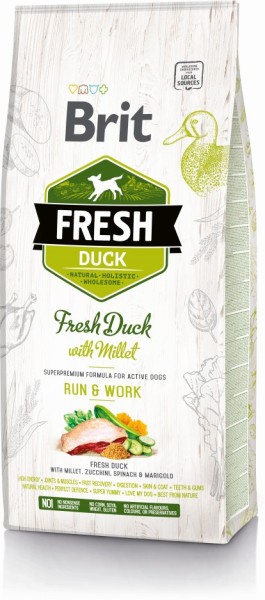 Brit Fresh Hund  - Active dogs -  Duck -  Run & Work - 12kg Beutel