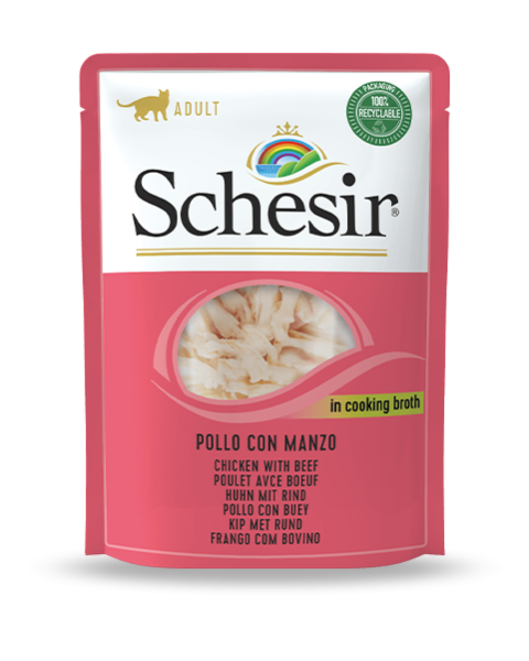 Schesir Cat - Huhn & Rinderfleisch - 70g Frischebeutel