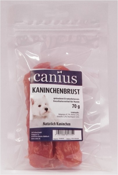 *** Canius Kaninchenbrust getrocknet 70g [*** AUSLAUFARTIKEL]