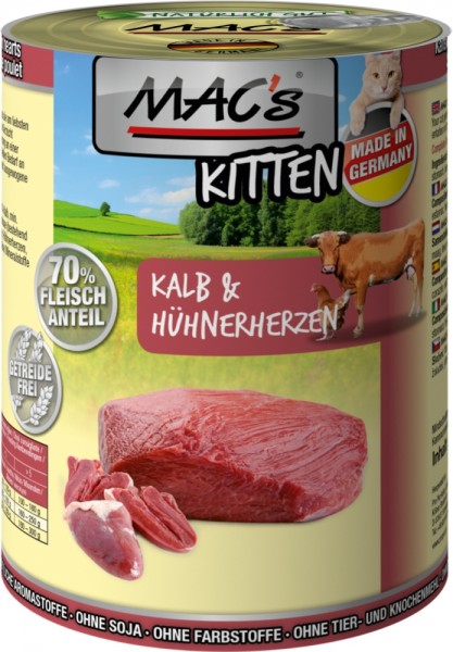 MACs Kitten Kalb & Hühnerherzen - 400g Dose
