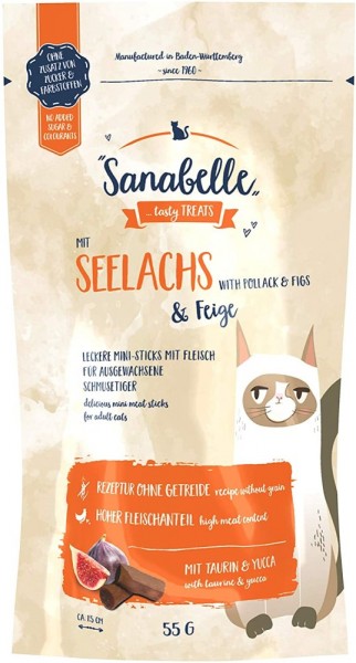 Sanabelle Snack mit Seelachs & Feige 55g