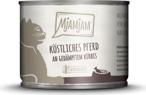 MjAMjAM für Katzen - Köstliches Pferd an gedämpftem Kürbis, 200g Dose