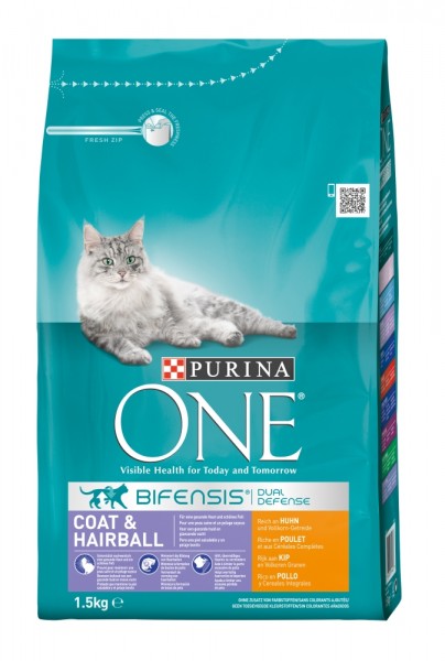 Purina ONE BIFENSIS Coat & Hairball reich an Huhn 1,5kg