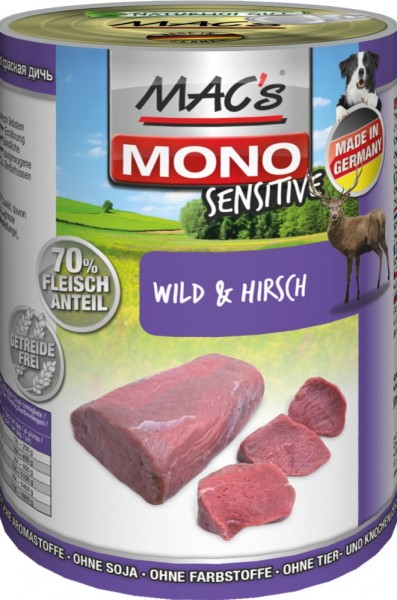 MACs Dog Mono Sensitive Wild & Hirsch - 400g Dose