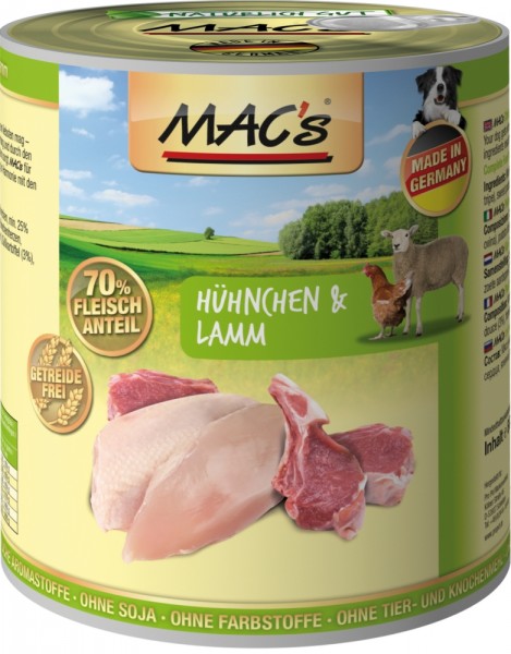 MACs Dog Hühnchen & Lamm - 800g Dose