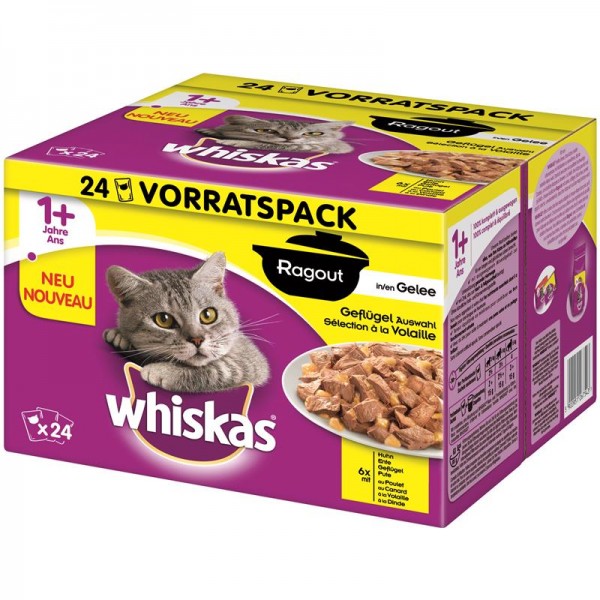 Whiskas Portionsbeutel Multipack +1 Ragout Geflügelauswahl 24x85g