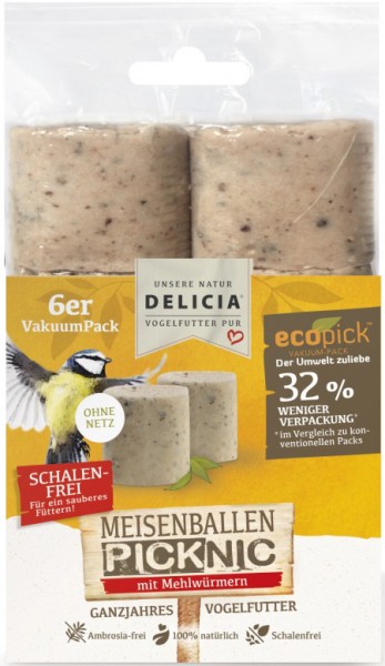 DELICIA MeisenBallen Picknik 6er mit Mehlwürmern