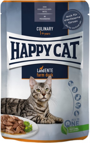 Happy Cat Pouch Culinary Land Ente 85g