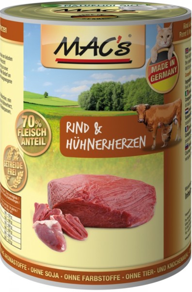 MACs CAT Rind & Hühnerherzen 400g Dose