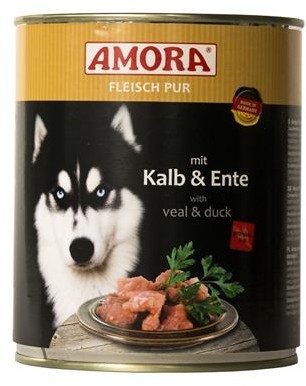 *** AMORA Fleisch Pur mit Kalb & Ente - 800g Dose [*** AUSLAUFARTIKEL]