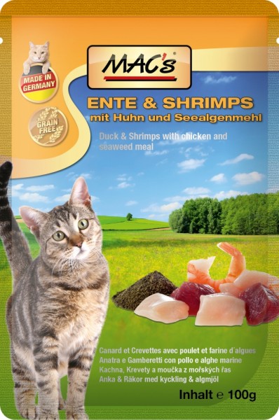 Macs Cat Ente & Shrimps 100g Frischebeutel