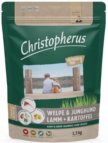 Christopherus Dog - Getreidefrei Welpe & Junghund mit Lamm & Kartoffel 1,5kg