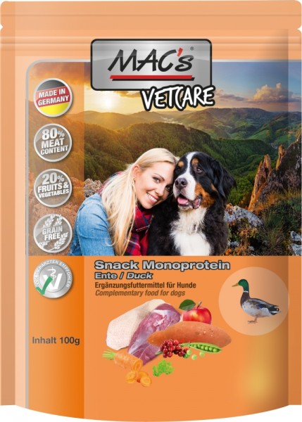 MACs Dog Mono Snack Ente - 100g Frischebeutel
