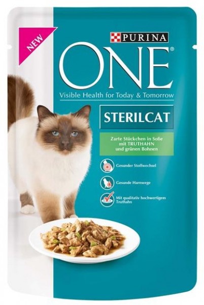 Purina ONE Steril Truthahn & Bohnen 85g Frischebeutel [*** AUSLAUFARTIKEL ***]